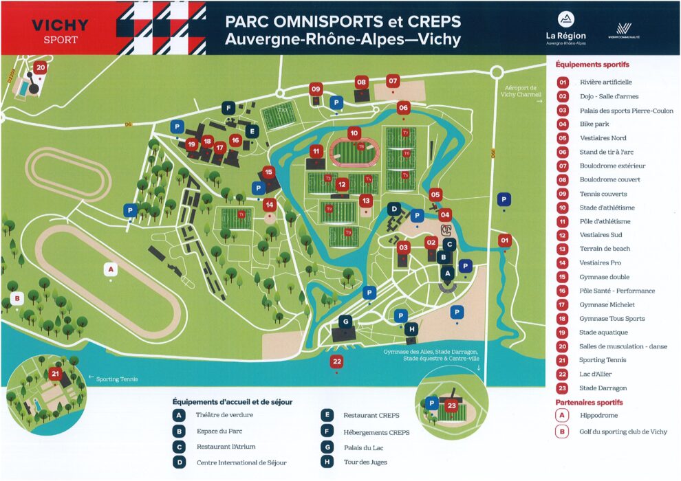 Plan parc omnisports Auvergne Rhône Alpes Vichy