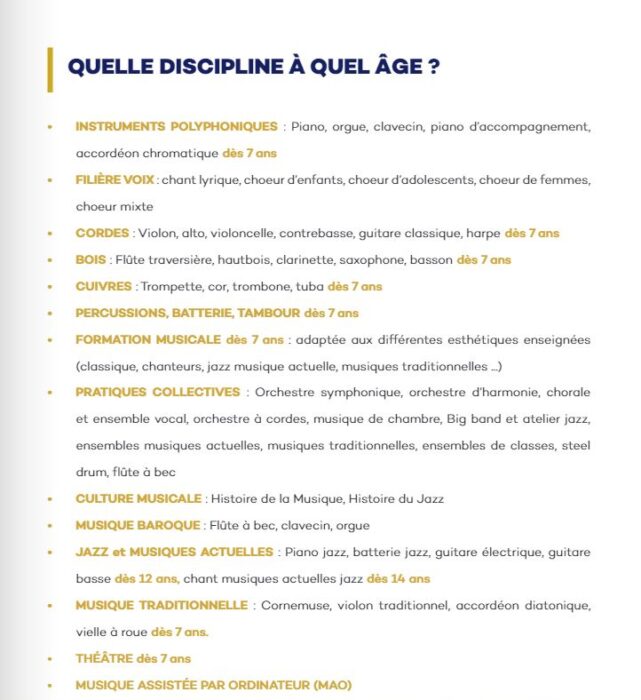 Quelle discipline à quel âge ?